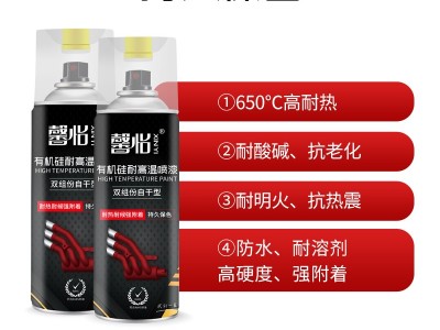 馨怡雙組份有機硅耐高溫自噴漆自干型耐高溫漆高溫不變形不脫落高溫保護漆